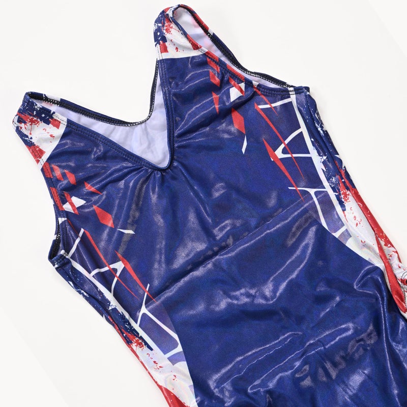 GK Simone Biles Patriotic Performance Gymnastics Leotard for Girls, Juniors, and Women (Child Small, RWB) - Image 5